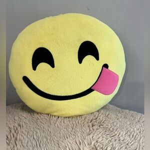 Yellow Smiley Face Plush Pillow